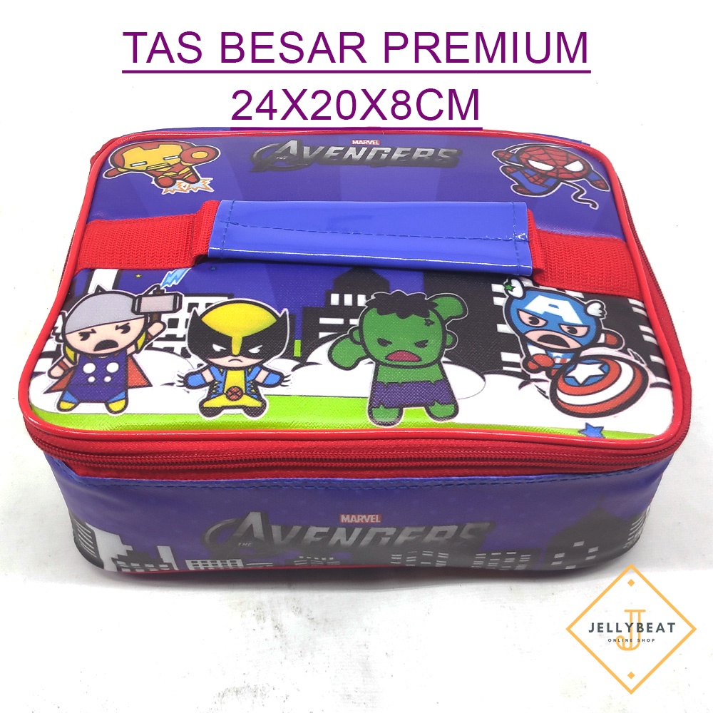 TAS BEKAL BESAR PREMIUM SINGLE (24x20x8cm) - AVENGERS BIRU