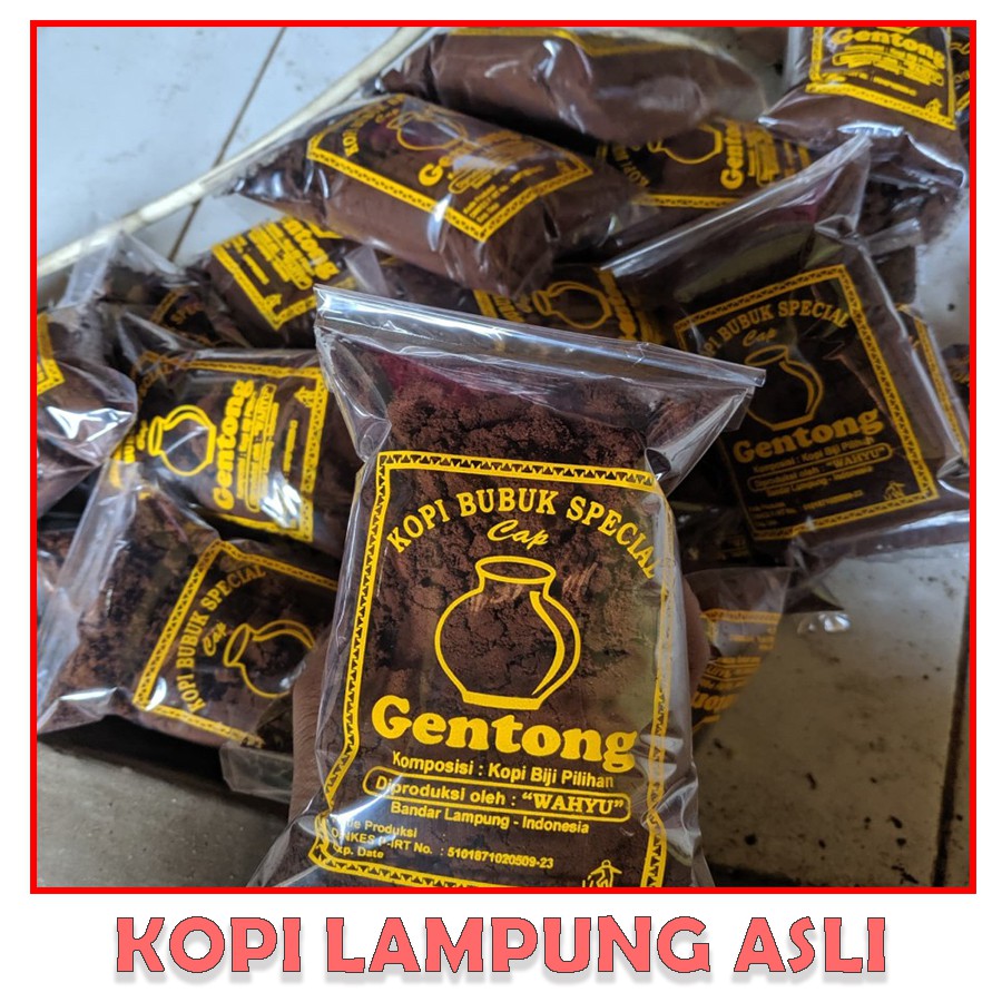 

Kopi Robusta Lampung - Kopi Bubuk Gentong Asli 100% - Kopi Lampung