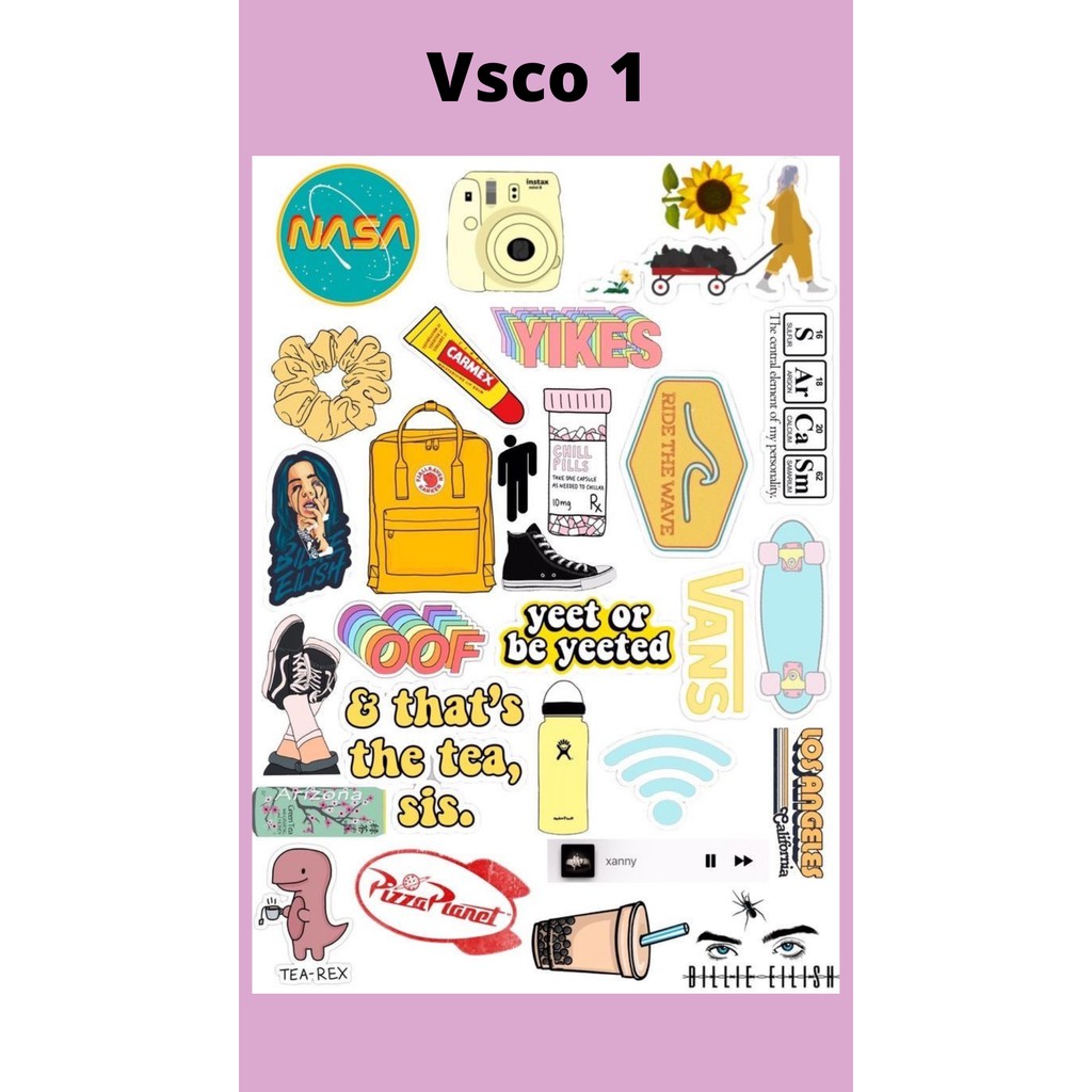 Sticker Pack Stiker Set Tumblr Stiker Aesthetic Laptop Murah