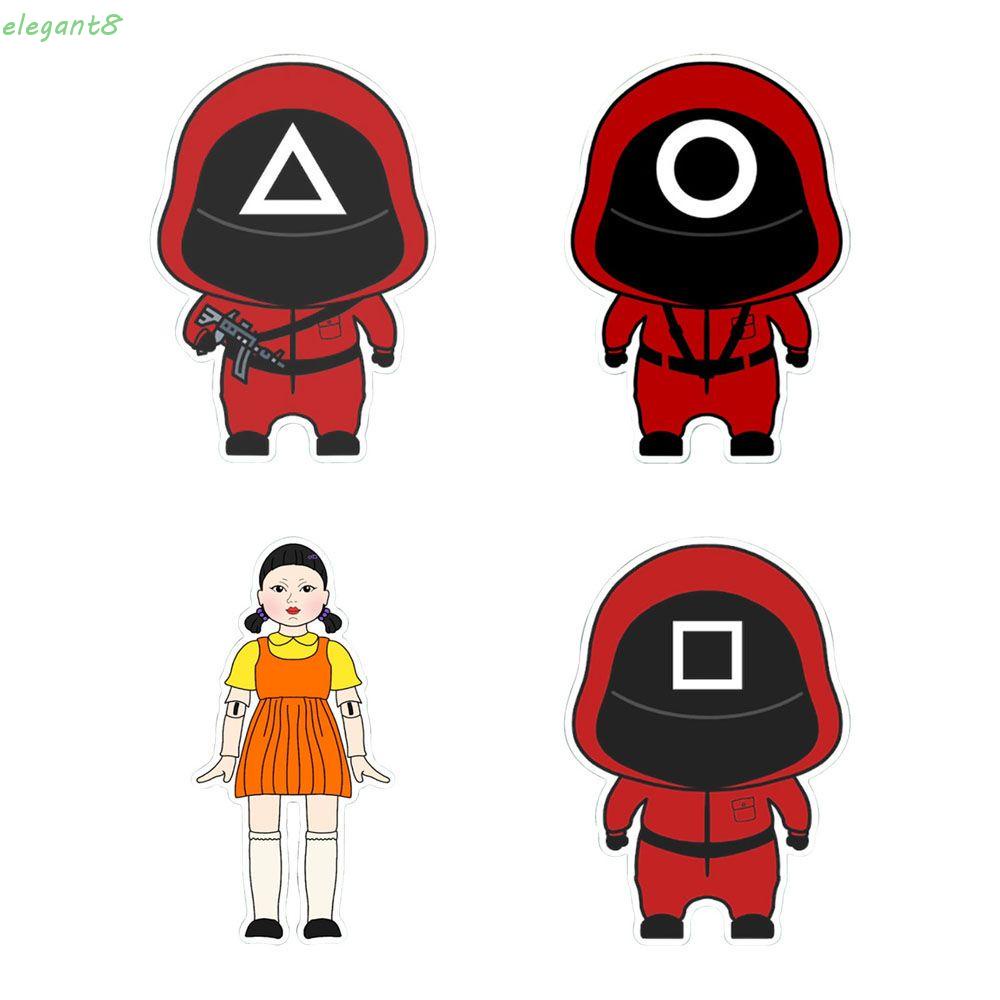 4pcs Set Stiker Motif Kartun Cumi Cumi Untuk Dekorasi Laptop Motor Skateboard Diary Shopee Indonesia