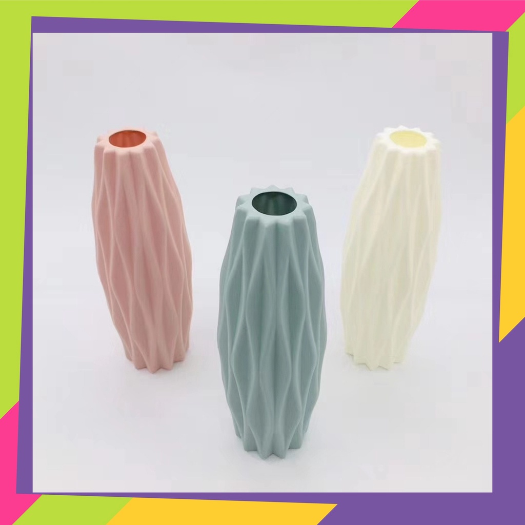 1071D2 / Pot bunga plastik motif Diamond / Vas bunga tanaman Artificial