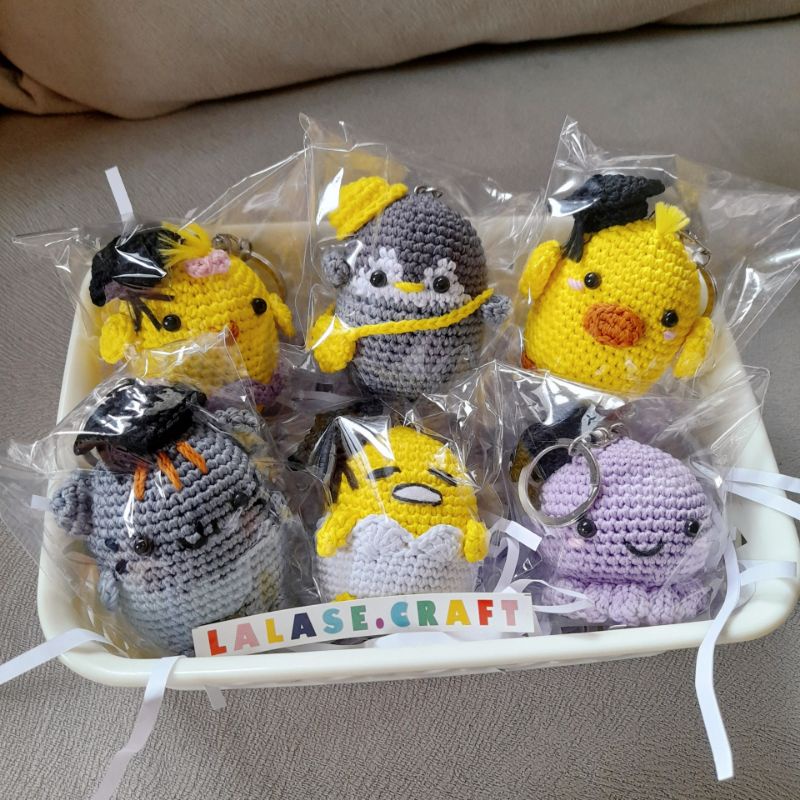 Boneka Wisuda / Amigurumi Keychain / Boneka Rajut / Amigurumi Lucu