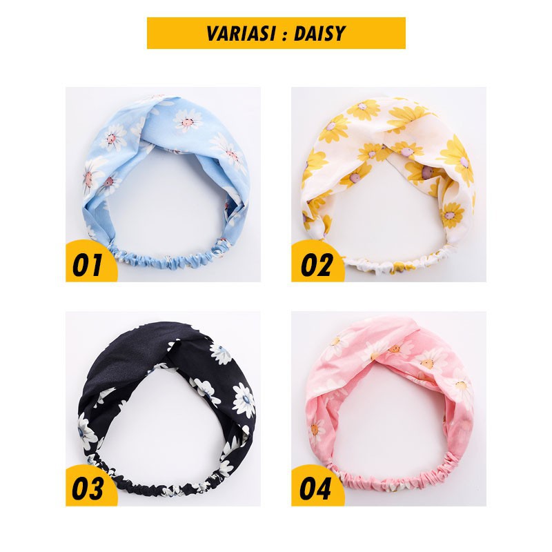 SIMPLE HEADBAND FASHION BANDANA WANITA MODEL SIMPUL KAIN MOTIF ALA KOREA HA001 HA002 HA003