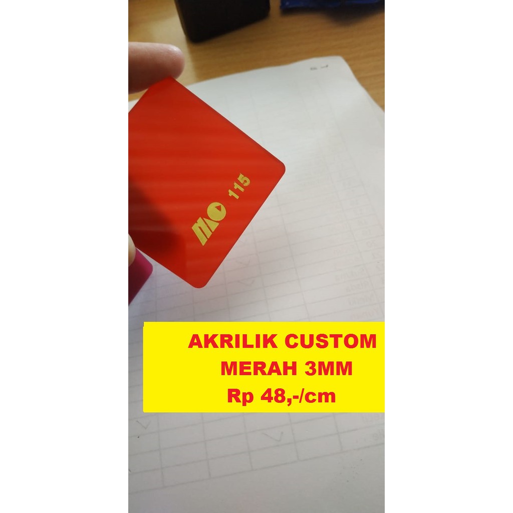 Akrilik Custom 3mm Merah Acrylic 3 mm Laser Cutting Marga Cipta