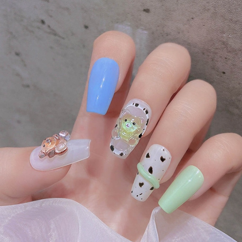 Siy Boneka Beruang Lucu Bahan Resin Untuk Dekorasi Nail Art