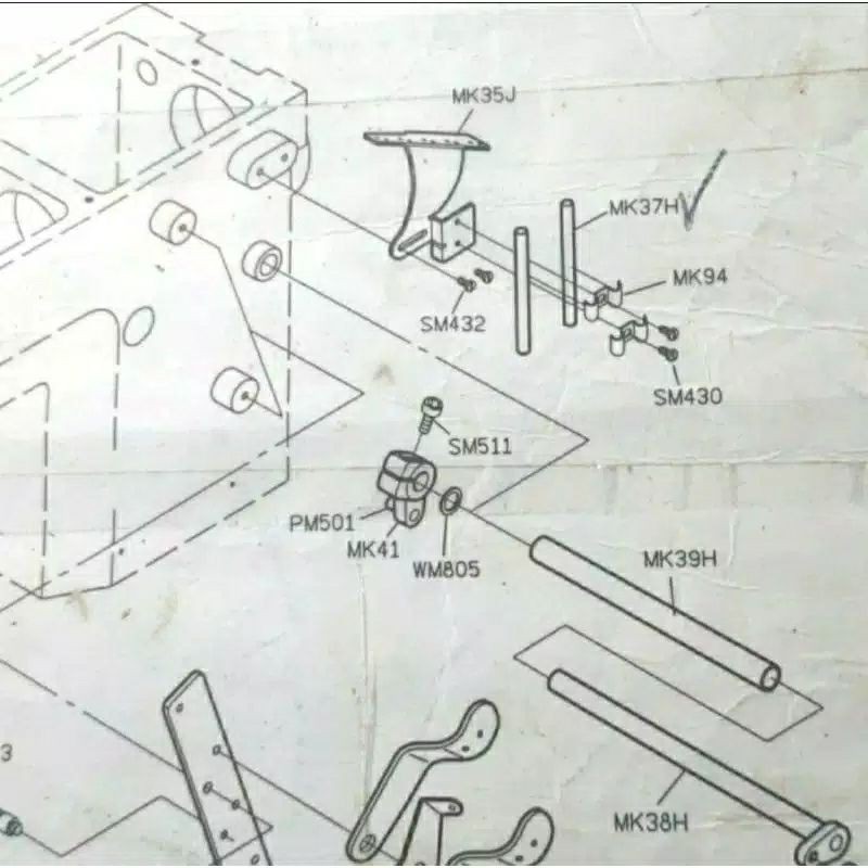 Mk35j / 254008-E THREAD GUIDE OVERDECK / Jalur Pembagi benang kamkut