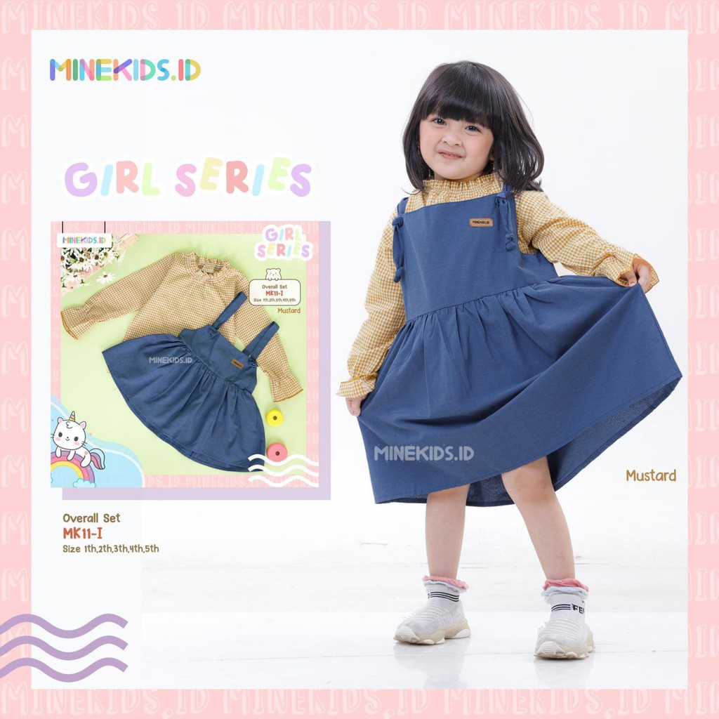 Afsheenastore Set Kemeja Overall By Minekids