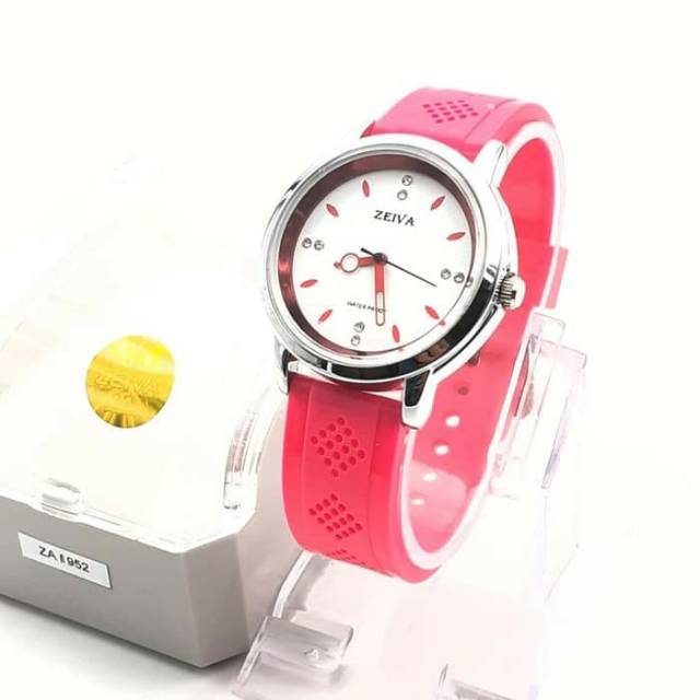 JAM TANGAN CEWEK ABG KEREN CANTIK ZEIVA TALI RUBBER ORIGINAL WATER RESIST