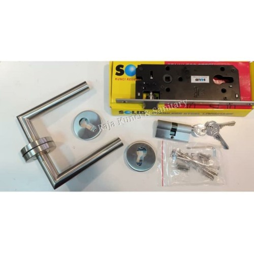 Paket Handle Roses Solid Hre 61.41 /Kunci pintu stainless (KOMPLIT)