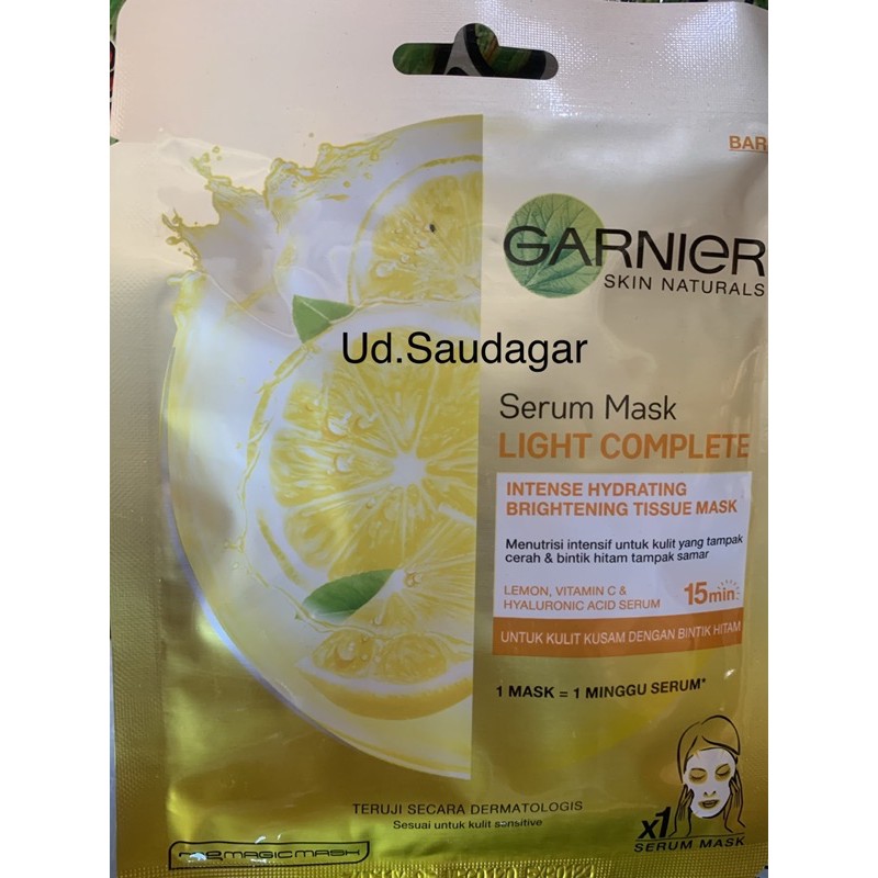Masker Garnier Tissue Serum mask ekstrak lemon