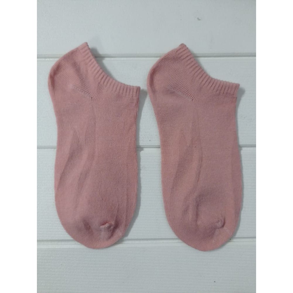⭐ JKTMART ⭐  Kaos Kaki Motif Wanita Pria Korea Ankle Cute Semata Short Socks Pendek Fashion r097-POLOS SOFTPINK