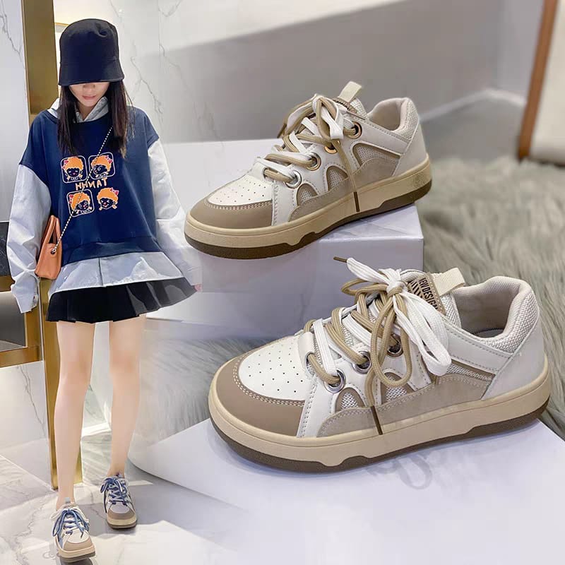 COD POS 9901 Sepatu Sneakers Wanita Sepatu Casual Putih Kanvas