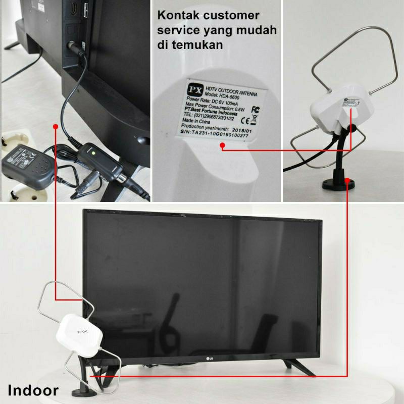 Antena TV Digital 2 Fungsi Indoor Outdoor PX HDA 5600 - BOOSTER ANTENA