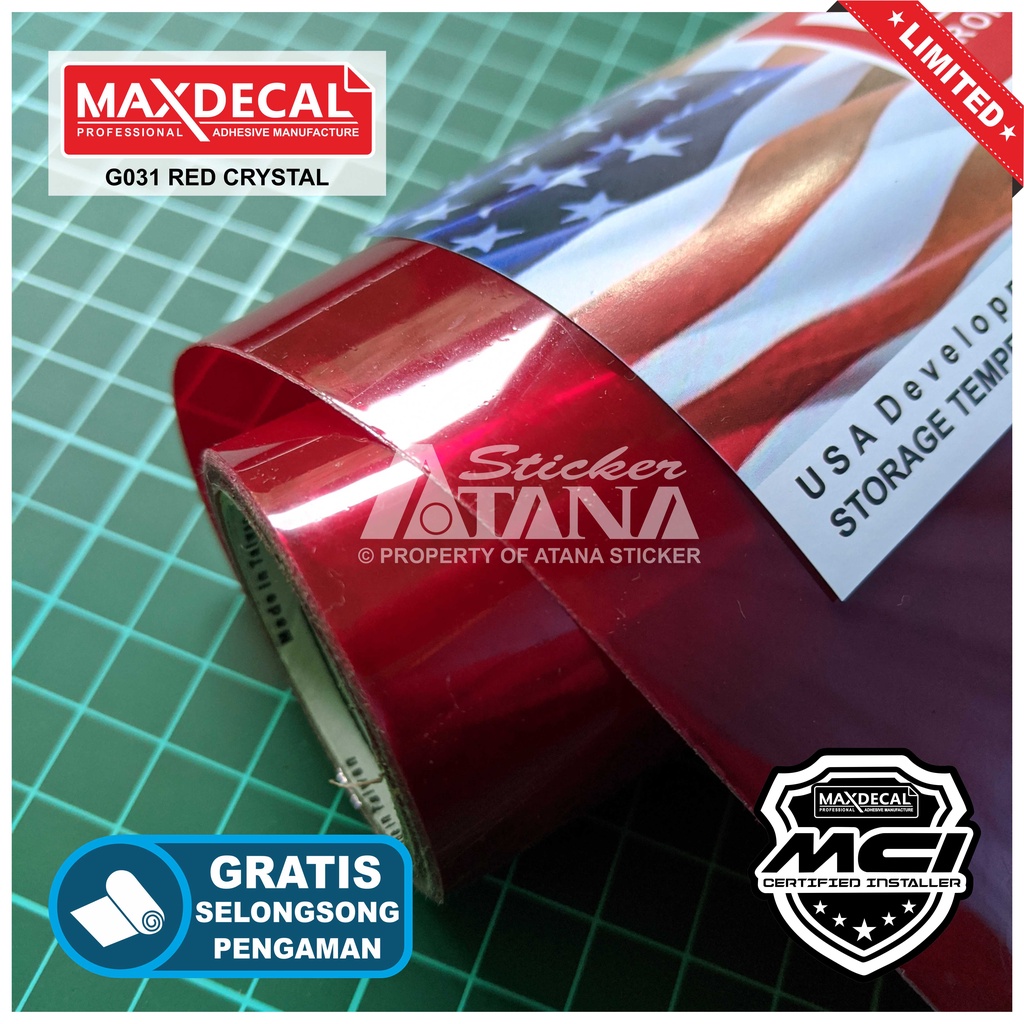 Skotlet Merah Transparan Maxdecal Scotlet Red Transparent Stiker Tembus Pandang Bening Sticker Hybrid Scolite Smoke Scotlight Anti Gores Transparant Decal Vinyl Wrap Body Dekorasi Aksesoris Lampu Headlamp Motor Mobil Hp Laptop Neon Box Jupiter Mio Vespa