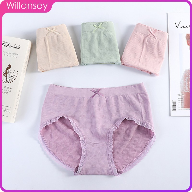 [Set Kotak 4pcs] Celana dalam antibakteri graphene wanita Pakaian Dalam CD Seamless-7