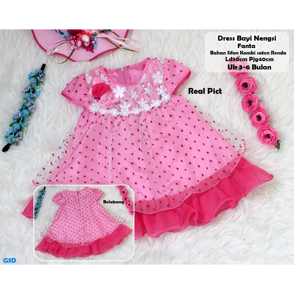 Dress Bayi Nengsi/Dress Princess/ Dress Cantik Murah/ Baju Import Anak/ Pakaian Anak Polkadot