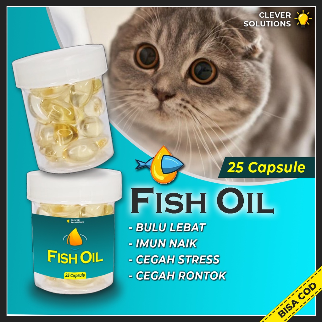 Minyak Ikan untuk Kucing Kelinci Hamster Hewan Fish Oil almon Vit Murah Omega 3 Hewan Menyusui Kitten by Clever Solutions Babah Cat House Minyak Ikan Kucing Anjing