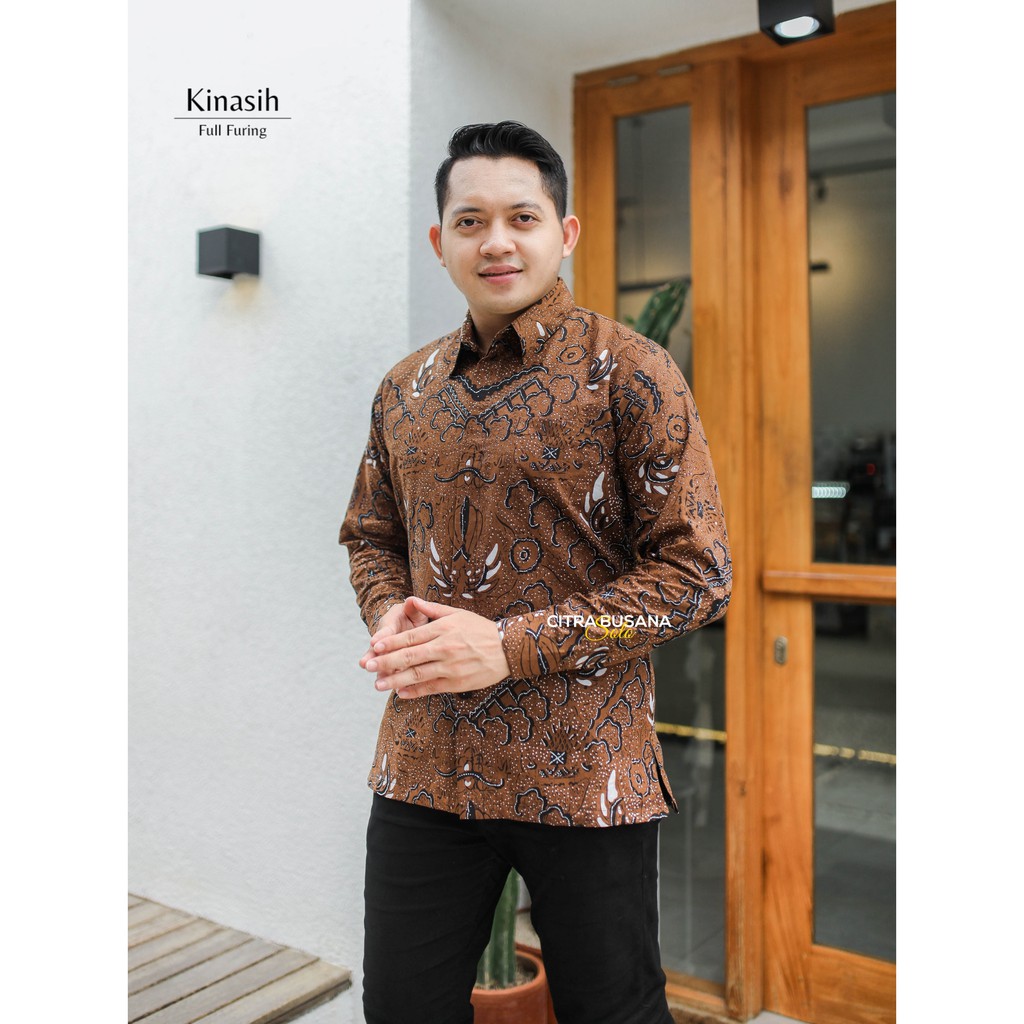 KINASIH Kemeja Batik Pria Full Furing Bahan Katun Primisima