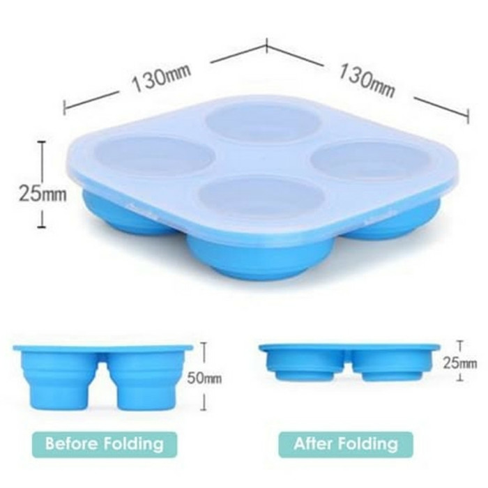 BABYQLO Foldable Silicone Freezer Cups Baby Food Container