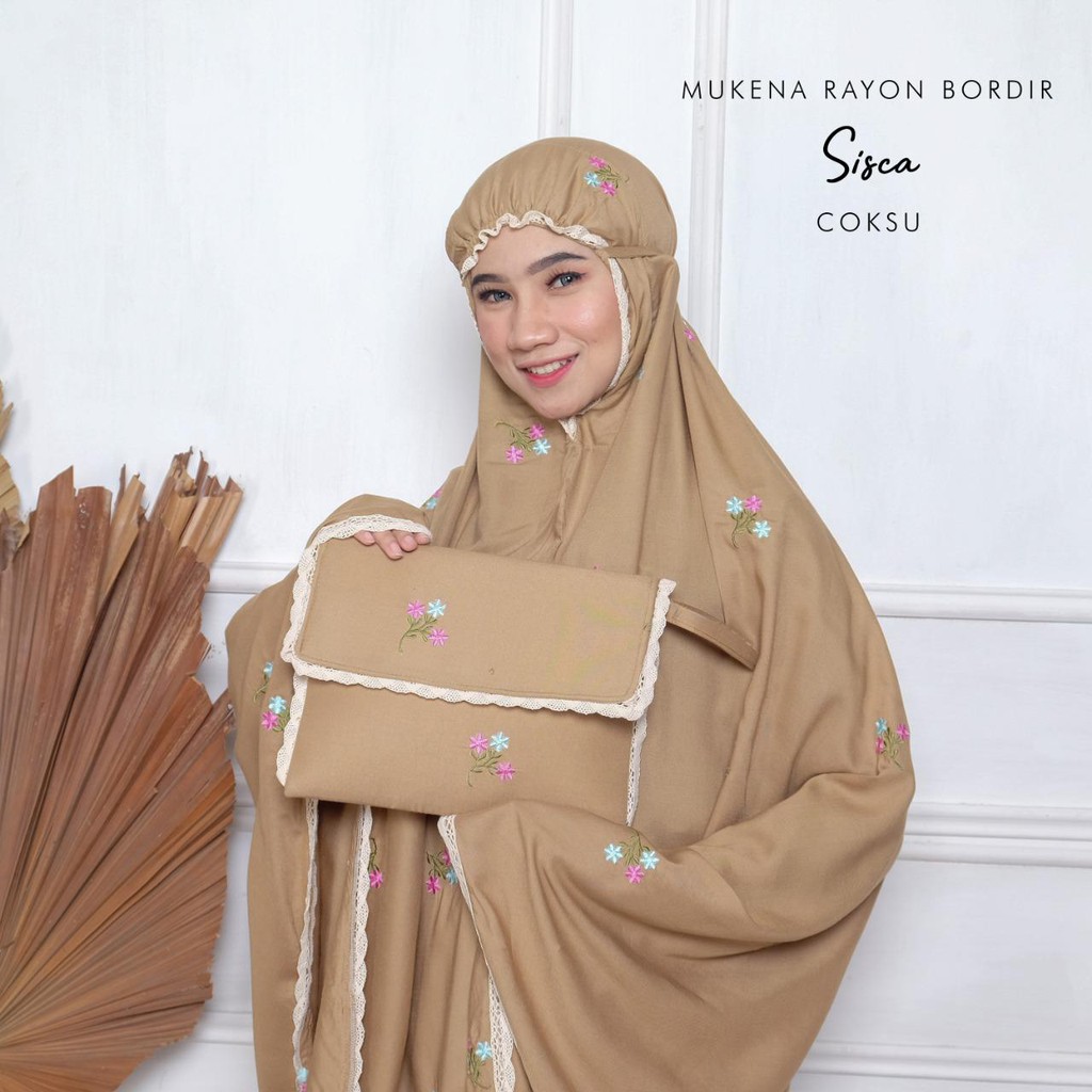 MUKENA BALI TASIK - MUKENA DEWASA RAYON BORDIR SISCA