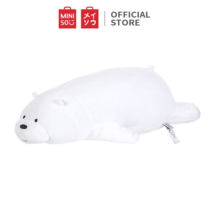 MINISO We Bare Bears Boneka Berbahan Berbaring Katun Bantal Lemb 80cm - Ice Bear Berkualitas