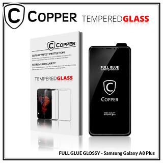 Samsung Galaxy A8+ 2018 - COPPER Tempered Glass Full Glue Premium Glossy