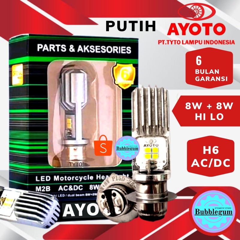 [ORIGINAL AYOTO ] Lampu Led Motor AYOTO M2A H6 (putih) Untuk Matic dan Bebek [ BERGARANSI 15BULAN ]-M2B