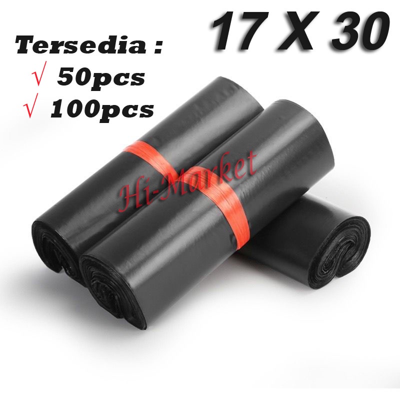 PLASTIK POLYMAILER HITAM [17X30] 100PCS/BUNGKUS PLASTIK PACKING ONLINE