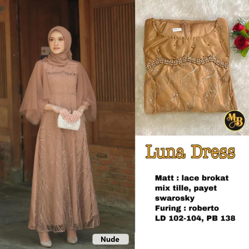 GAMIS TERBARU/LUNA DRES/DRES GAMIS BROKAT LUNA DRES