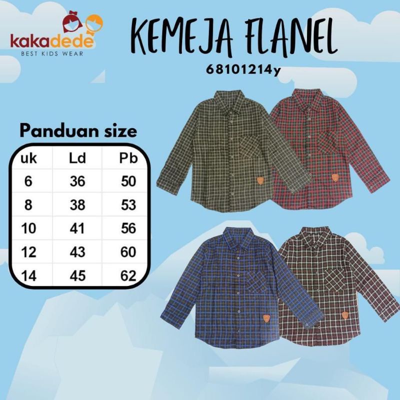 Kemeja Flanel kakadede