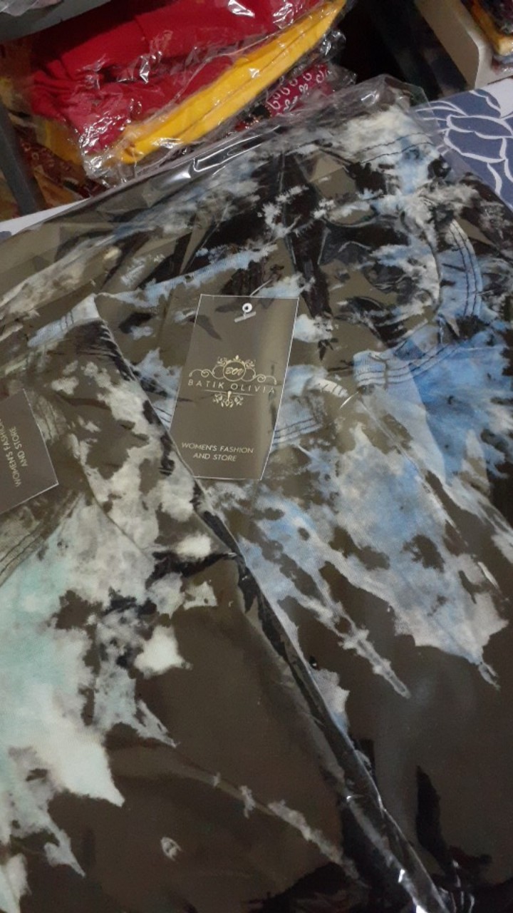 (cod) Gamis Black Tiedie Teratai / Long Dress Batik Busui