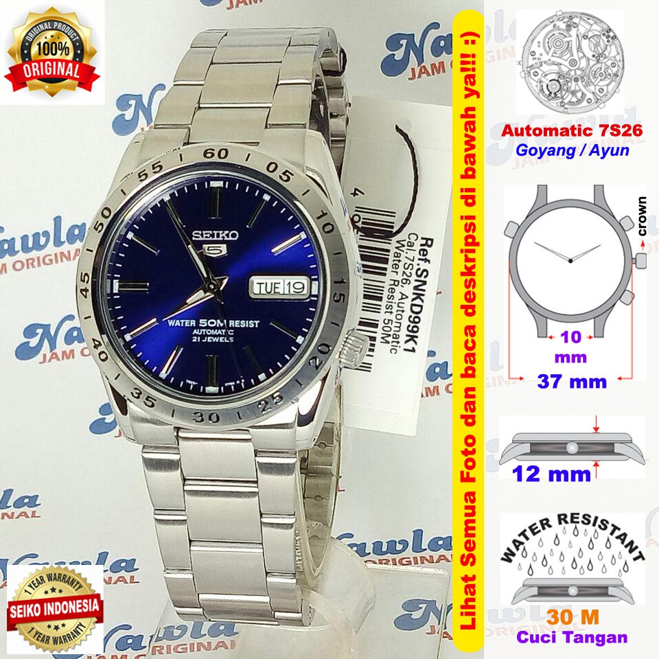 Seiko 5 SNKD99K1 Automatic Blue Dial - Jam Tangan Pria SNKD99