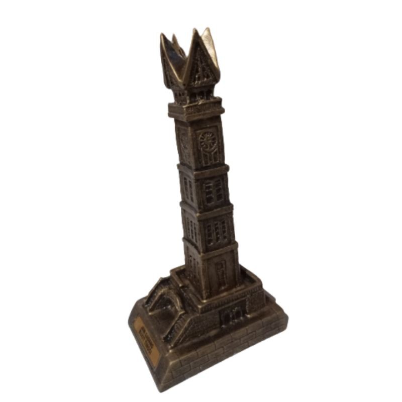 PAJANGAN MINIATUR JAM GADANG BUKIT TINGGI BAHAN FIBERGLASS UKURAN 25x6x6 cm - DEKORASI RUMAH