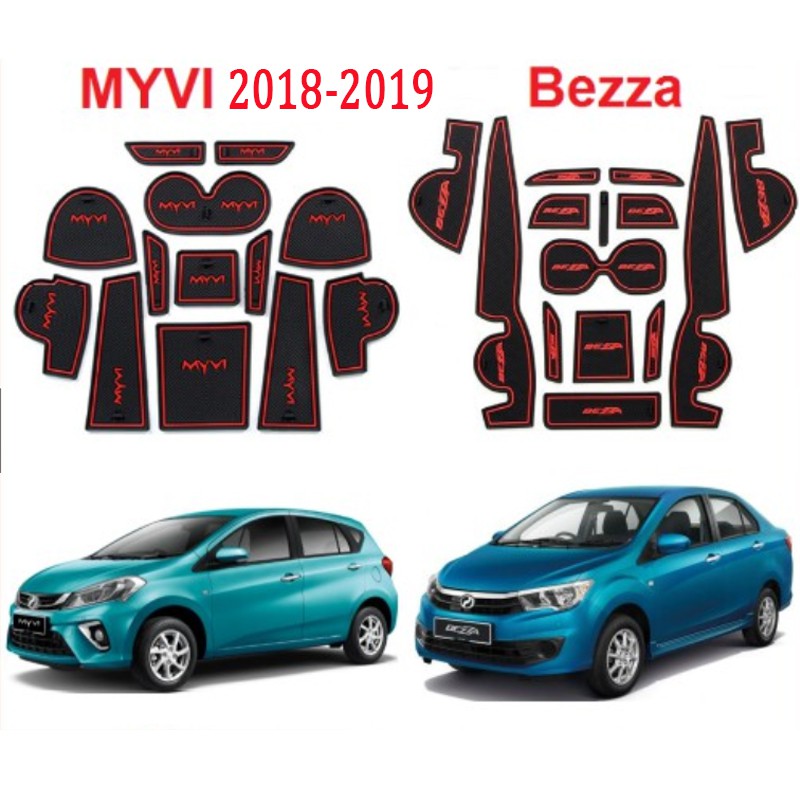 Perodua Myvi 2018 2019 2011-2017 &amp; Bezza Matras Karet 3D Anti Slip Untuk Interior Mobil