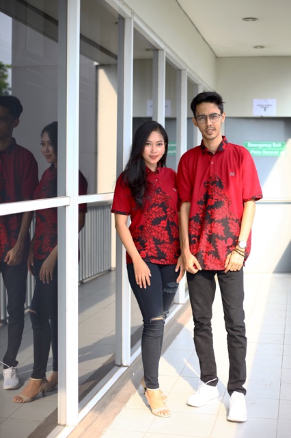 Loyal Kaos Polo Batik Maroon Modern Pria M L XL XXL