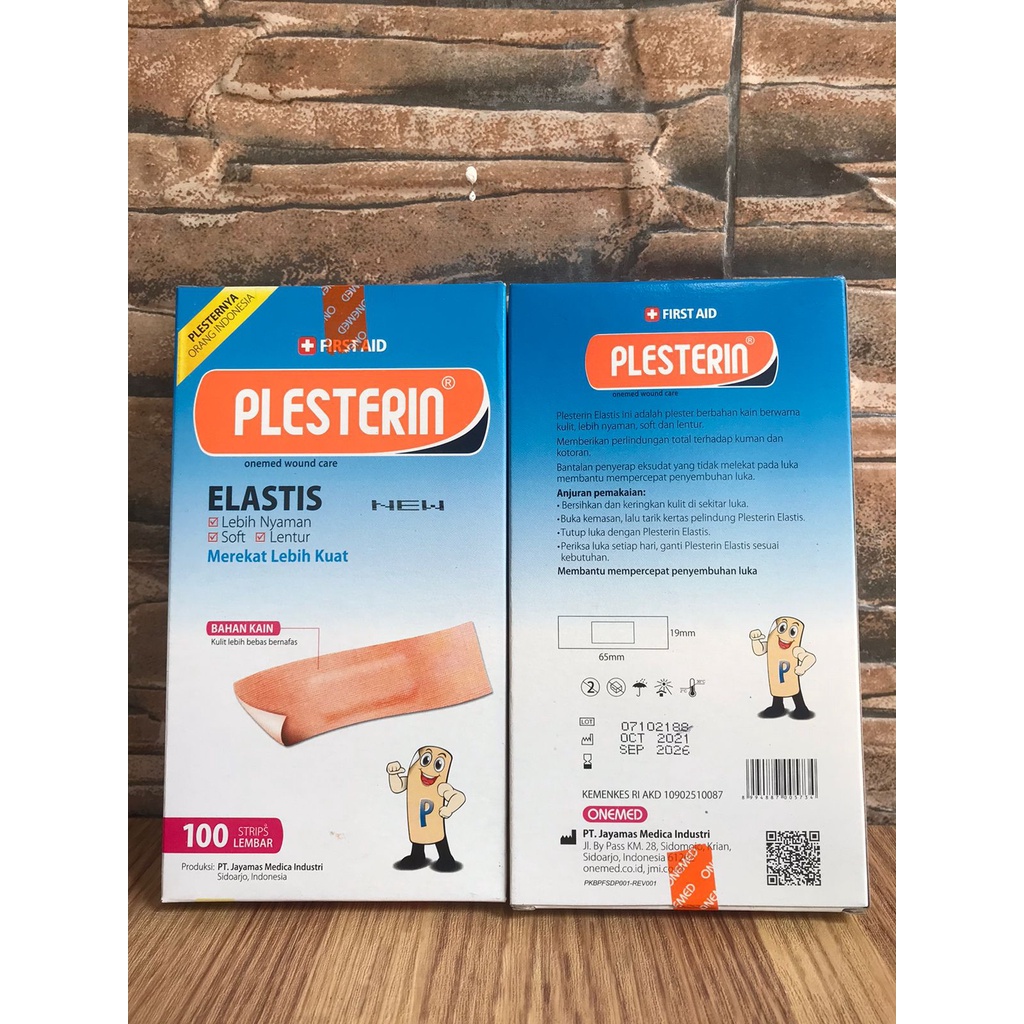 Plesterin First Aid Elastis OneMed Plester Coklat isi 100