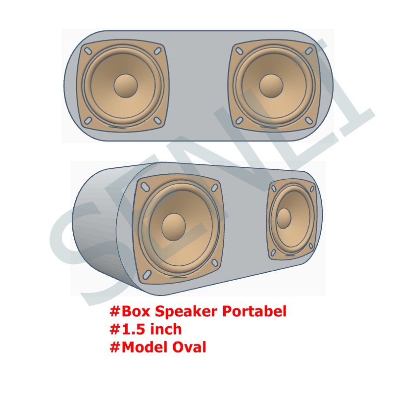 DIY Box Speaker Box Portable 1,5 inch Model Oval