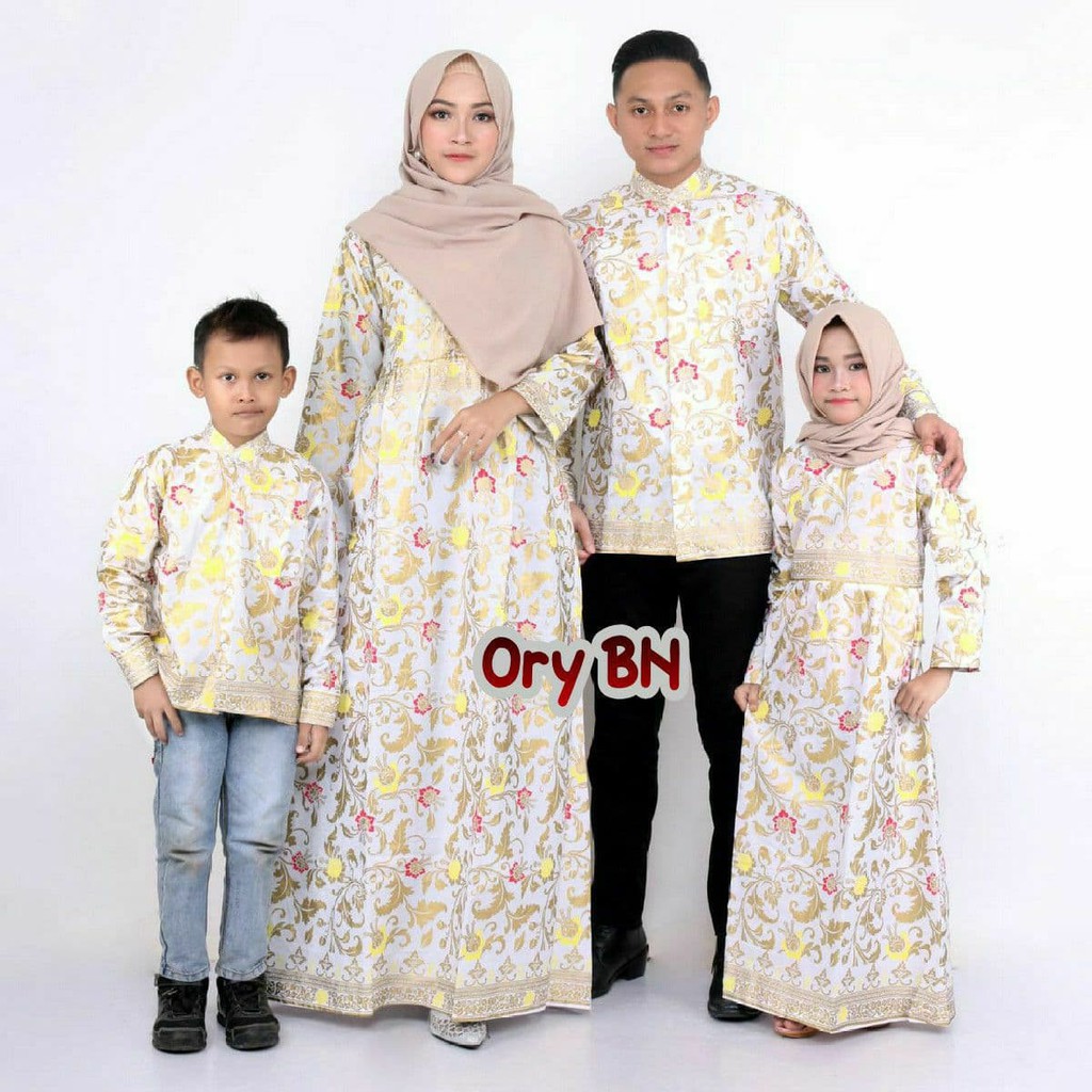 Couple Family Aghnia Setelan Prada Bakung Seragam Batik Mama Papa Anak Baju Ramadhan Lebaran