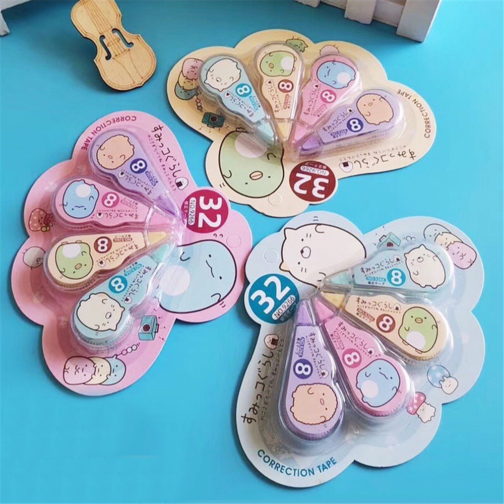 Lanfy 4pcs / Pak Correction Tape / Tip Ex / Tip Ex Kertas Motif Kartun Lucu Untuk Stationery Sekolah / Kantor