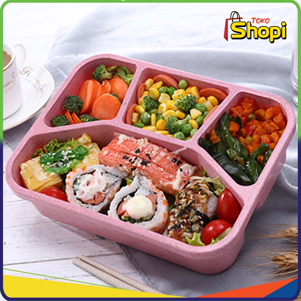 ♚𝗧𝗦 𝟲𝟵𝟰♚Kotak Bento 4 Sekat Lunch Box Kotak Makan Bekal Serbaguna Japanese Lunch Box Microwave Oven