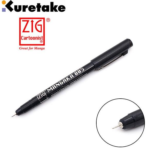 

,,,,,,,] Kuretake Zig Cartoonist Mangaka Outline Pen - 005 Black