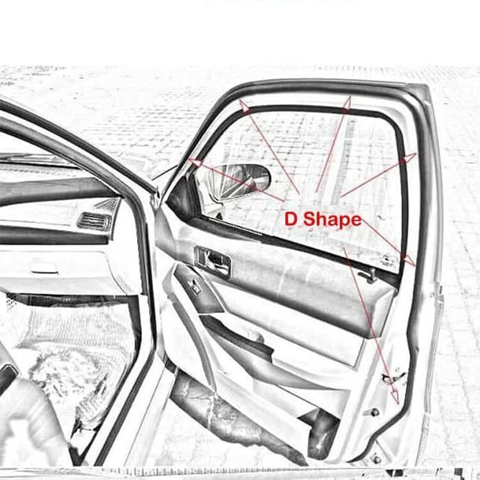 4 Meter Karet D Besar Pintu Mobil Peredam Suara Pelindung Pengaman