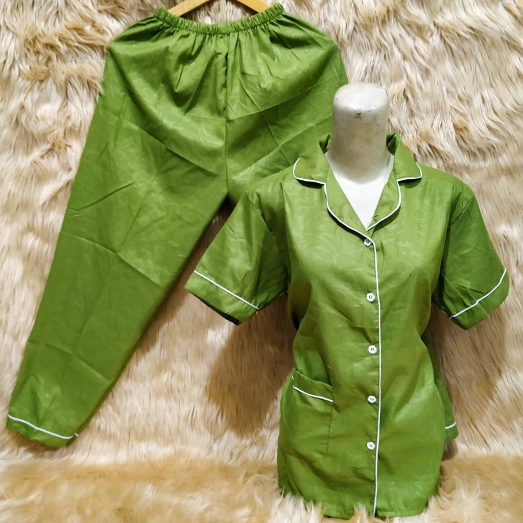 LFF Piyama CP Satin Emboss-hijau lumut