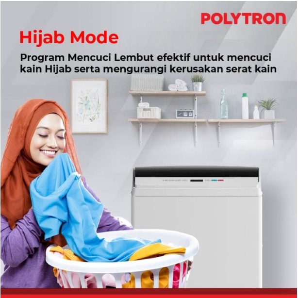 Polytron Mesin Cuci 1 Tabung 8,5Kg Belleza PAW 8527 Top Loading 8.5kg