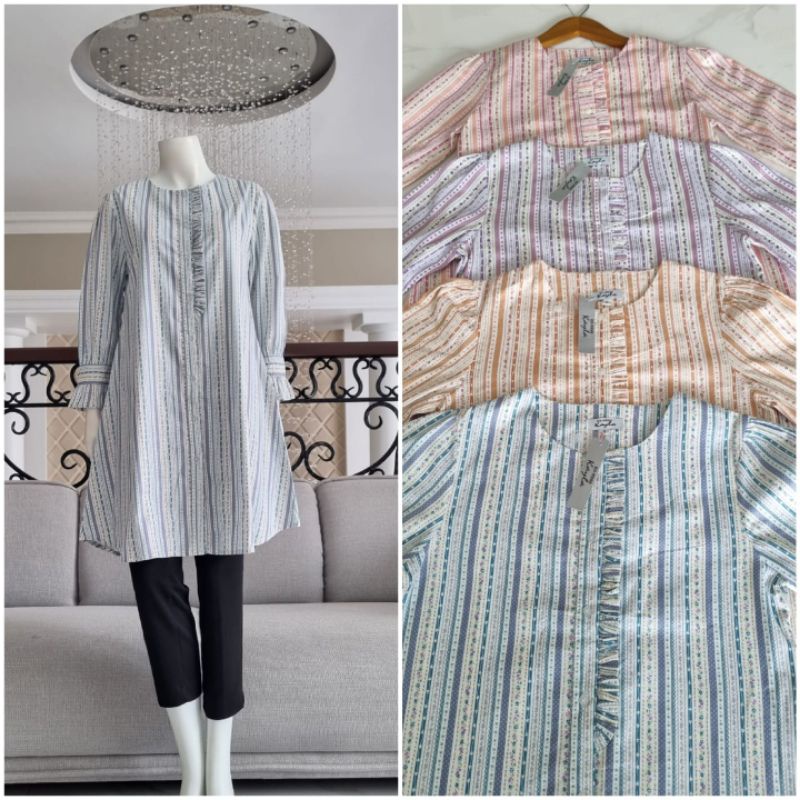 Tunik katun Jepang salur ori by edness kayla