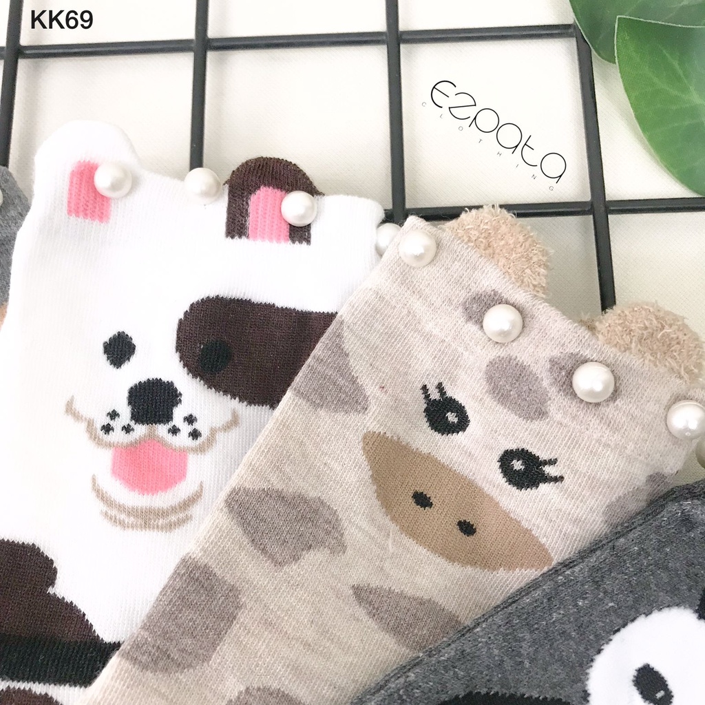 Ezpata Kaos Kaki Karakter Lucu Aksen Mutiara Kuping Bahan Melar Premium Berkualitas Termurah Terlaris