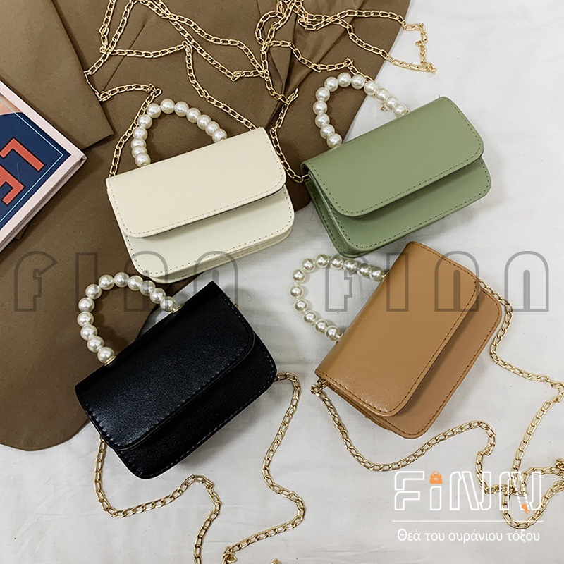 Slingbag Mini Wanita Korean Style Aksen Mutiara Fashion Trendy / Slingbag Mini Lucu Untuk Wanita/Tas