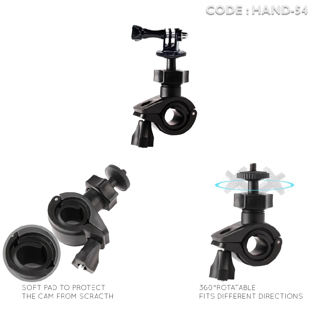 Bike HANDLEBAR SEATPOST ROLL MOUNT FOR ACTION Camera Xiaomi Yi Gopro DLL Stang Sepeda Motor