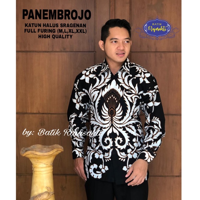 Batik Pria PANEMBROJO Katun Cabut Sragenan Full Furing Termurah