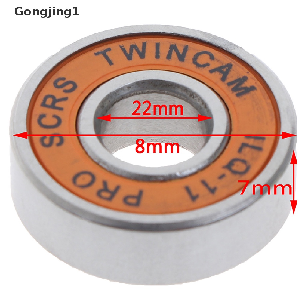 Gongjing1 10pcs Bearing Bahan Stainless Steel Untuk Roda Skateboard / Skuter / Roller Skate